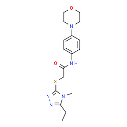 ChemSpider 2D Image | 2-[(5-Ethyl-4-methyl-4H-1,2,4-triazol-3-yl)sulfanyl]-N-[4-(4-morpholinyl)phenyl]acetamide | C17H23N5O2S