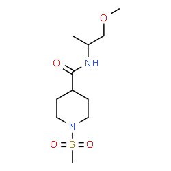 ChemSpider 2D Image | N-(1-Methoxy-2-propanyl)-1-(methylsulfonyl)-4-piperidinecarboxamide | C11H22N2O4S