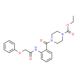 ChemSpider 2D Image | Ethyl 4-{2-[(phenoxyacetyl)amino]benzoyl}-1-piperazinecarboxylate | C22H25N3O5