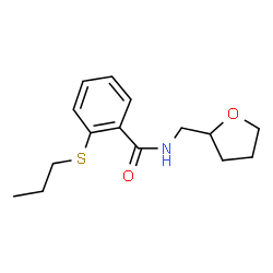 ChemSpider 2D Image | 2-(Propylsulfanyl)-N-(tetrahydro-2-furanylmethyl)benzamide | C15H21NO2S