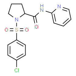 ChemSpider 2D Image | 1-[(4-Chlorophenyl)sulfonyl]-N-2-pyridinylprolinamide | C16H16ClN3O3S
