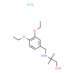 ChemSpider 2D Image | 2-[(3,4-Diethoxybenzyl)amino]-2-methyl-1-propanol hydrochloride (1:1) | C15H26ClNO3