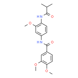 ChemSpider 2D Image | N-[4-(Isobutyrylamino)-3-methoxyphenyl]-3,4-dimethoxybenzamide | C20H24N2O5