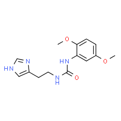 ChemSpider 2D Image | 1-(2,5-Dimethoxyphenyl)-3-[2-(1H-imidazol-4-yl)ethyl]urea | C14H18N4O3