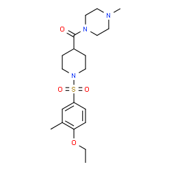 ChemSpider 2D Image | {1-[(4-Ethoxy-3-methylphenyl)sulfonyl]-4-piperidinyl}(4-methyl-1-piperazinyl)methanone | C20H31N3O4S