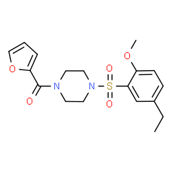 ChemSpider 2D Image | {4-[(5-Ethyl-2-methoxyphenyl)sulfonyl]-1-piperazinyl}(2-furyl)methanone | C18H22N2O5S