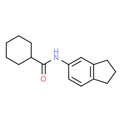 ChemSpider 2D Image | N-(2,3-Dihydro-1H-inden-5-yl)cyclohexanecarboxamide | C16H21NO