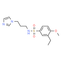 ChemSpider 2D Image | 3-Ethyl-N-[3-(1H-imidazol-1-yl)propyl]-4-methoxybenzenesulfonamide | C15H21N3O3S