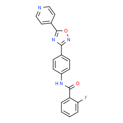 ChemSpider 2D Image | 2-Fluoro-N-{4-[5-(4-pyridinyl)-1,2,4-oxadiazol-3-yl]phenyl}benzamide | C20H13FN4O2