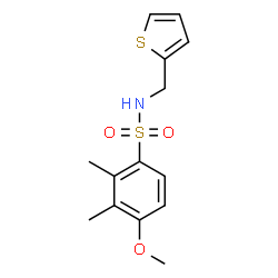 ChemSpider 2D Image | 4-Methoxy-2,3-dimethyl-N-(2-thienylmethyl)benzenesulfonamide | C14H17NO3S2