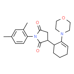 ChemSpider 2D Image | 1-(2,4-Dimethylphenyl)-3-[2-(4-morpholinyl)-2-cyclohexen-1-yl]-2,5-pyrrolidinedione | C22H28N2O3