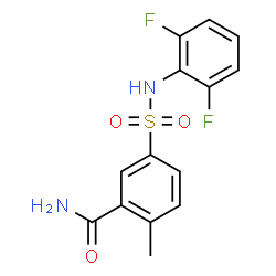 ChemSpider 2D Image | 5-[(2,6-Difluorophenyl)sulfamoyl]-2-methylbenzamide | C14H12F2N2O3S