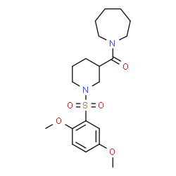 ChemSpider 2D Image | 1-Azepanyl{1-[(2,5-dimethoxyphenyl)sulfonyl]-3-piperidinyl}methanone | C20H30N2O5S