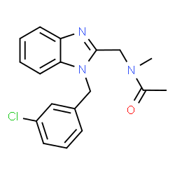 ChemSpider 2D Image | N-{[1-(3-Chlorobenzyl)-1H-benzimidazol-2-yl]methyl}-N-methylacetamide | C18H18ClN3O