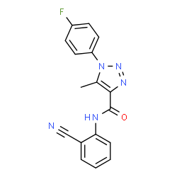 ChemSpider 2D Image | N-(2-Cyanophenyl)-1-(4-fluorophenyl)-5-methyl-1H-1,2,3-triazole-4-carboxamide | C17H12FN5O
