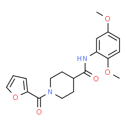 ChemSpider 2D Image | N-(2,5-Dimethoxyphenyl)-1-(2-furoyl)-4-piperidinecarboxamide | C19H22N2O5