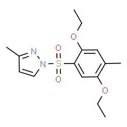 ChemSpider 2D Image | 1-[(2,5-Diethoxy-4-methylphenyl)sulfonyl]-3-methyl-1H-pyrazole | C15H20N2O4S