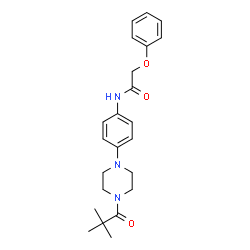 ChemSpider 2D Image | N-{4-[4-(2,2-Dimethylpropanoyl)-1-piperazinyl]phenyl}-2-phenoxyacetamide | C23H29N3O3