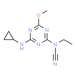 ChemSpider 2D Image | [4-(Cyclopropylamino)-6-methoxy-1,3,5-triazin-2-yl]ethylcyanamide | C10H14N6O