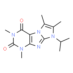 ChemSpider 2D Image | 8-Isopropyl-1,3,6,7-tetramethyl-1H,8H-imidazo[2,1-f]purine-2,4-dione | C14H19N5O2