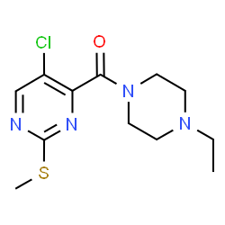 ChemSpider 2D Image | [5-Chloro-2-(methylsulfanyl)-4-pyrimidinyl](4-ethyl-1-piperazinyl)methanone | C12H17ClN4OS