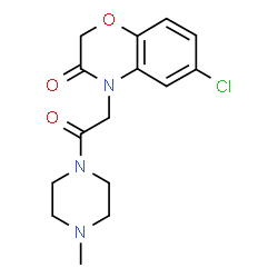 ChemSpider 2D Image | 6-Chloro-4-[2-(4-methyl-1-piperazinyl)-2-oxoethyl]-2H-1,4-benzoxazin-3(4H)-one | C15H18ClN3O3