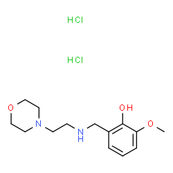ChemSpider 2D Image | 2-Methoxy-6-({[2-(4-morpholinyl)ethyl]amino}methyl)phenol dihydrochloride | C14H24Cl2N2O3
