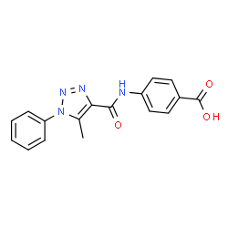 ChemSpider 2D Image | 4-{[(5-Methyl-1-phenyl-1H-1,2,3-triazol-4-yl)carbonyl]amino}benzoic acid | C17H14N4O3