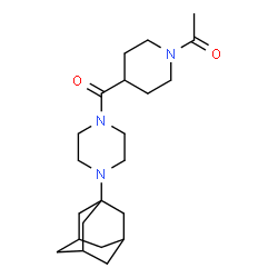 ChemSpider 2D Image | 1-(4-{[4-(Adamantan-1-yl)-1-piperazinyl]carbonyl}-1-piperidinyl)ethanone | C22H35N3O2