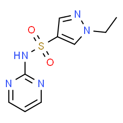 ChemSpider 2D Image | 1-Ethyl-N-(2-pyrimidinyl)-1H-pyrazole-4-sulfonamide | C9H11N5O2S