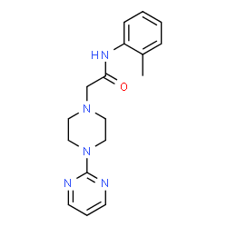 ChemSpider 2D Image | N-(2-Methylphenyl)-2-[4-(2-pyrimidinyl)-1-piperazinyl]acetamide | C17H21N5O