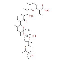 ChemSpider 2D Image | 2-(6-{6-[2-(5-Ethyl-5-hydroxy-6-methyltetrahydro-2H-pyran-2-yl)-15-hydroxy-2,10,12-trimethyl-1,6,8-trioxadispiro[4.1.5.3]pentadec-13-en-9-yl]-3-hydroxy-4-methyl-5-oxo-2-octanyl}-5-methyltetrahydro-2H-
pyran-2-yl)butanoic acid | C42H70O11
