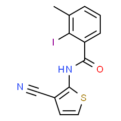 ChemSpider 2D Image | N-(3-Cyano-2-thienyl)-2-iodo-3-methylbenzamide | C13H9IN2OS