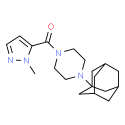 ChemSpider 2D Image | [4-(Adamantan-1-yl)-1-piperazinyl](1-methyl-1H-pyrazol-5-yl)methanone | C19H28N4O