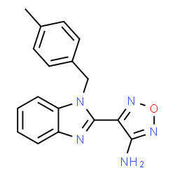 ChemSpider 2D Image | 4-[1-(4-Methylbenzyl)-1H-benzimidazol-2-yl]-1,2,5-oxadiazol-3-amine | C17H15N5O