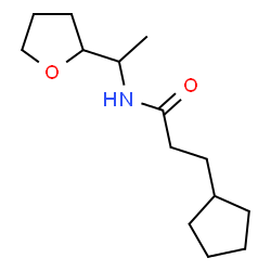 ChemSpider 2D Image | 3-Cyclopentyl-N-[1-(tetrahydro-2-furanyl)ethyl]propanamide | C14H25NO2