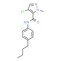 ChemSpider 2D Image | N-(4-Butylphenyl)-4-chloro-1-methyl-1H-pyrazole-5-carboxamide | C15H18ClN3O