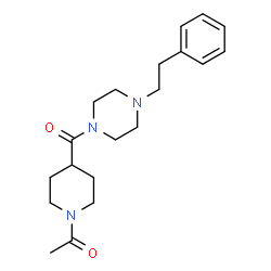 ChemSpider 2D Image | 1-(4-{[4-(2-Phenylethyl)-1-piperazinyl]carbonyl}-1-piperidinyl)ethanone | C20H29N3O2