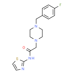 ChemSpider 2D Image | 2-[4-(4-Fluorobenzyl)-1-piperazinyl]-N-(1,3-thiazol-2-yl)acetamide | C16H19FN4OS