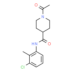 ChemSpider 2D Image | 1-Acetyl-N-(3-chloro-2-methylphenyl)-4-piperidinecarboxamide | C15H19ClN2O2