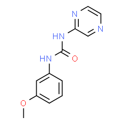 ChemSpider 2D Image | 1-(3-Methoxyphenyl)-3-(2-pyrazinyl)urea | C12H12N4O2
