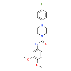 ChemSpider 2D Image | N-(3,4-Dimethoxyphenyl)-4-(4-fluorophenyl)-1-piperazinecarboxamide | C19H22FN3O3