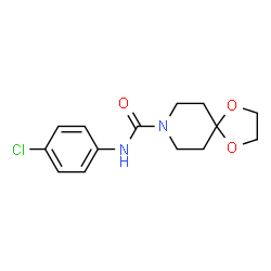 ChemSpider 2D Image | N-(4-Chlorophenyl)-1,4-dioxa-8-azaspiro[4.5]decane-8-carboxamide | C14H17ClN2O3