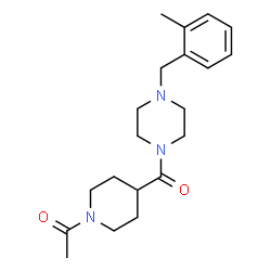 ChemSpider 2D Image | 1-(4-{[4-(2-Methylbenzyl)-1-piperazinyl]carbonyl}-1-piperidinyl)ethanone | C20H29N3O2