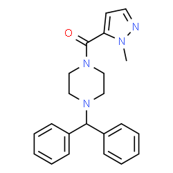 ChemSpider 2D Image | [4-(Diphenylmethyl)-1-piperazinyl](1-methyl-1H-pyrazol-5-yl)methanone | C22H24N4O