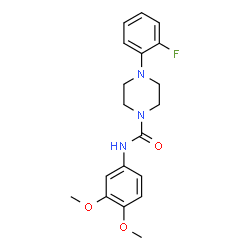 ChemSpider 2D Image | N-(3,4-Dimethoxyphenyl)-4-(2-fluorophenyl)-1-piperazinecarboxamide | C19H22FN3O3