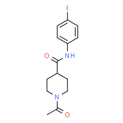 ChemSpider 2D Image | 1-Acetyl-N-(4-iodophenyl)-4-piperidinecarboxamide | C14H17IN2O2