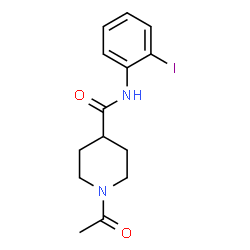 ChemSpider 2D Image | 1-Acetyl-N-(2-iodophenyl)-4-piperidinecarboxamide | C14H17IN2O2