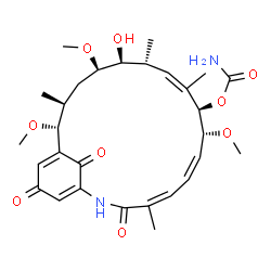 ChemSpider 2D Image | (4Z,6Z,8R,9R,10Z,12R,13S,14R,16S,17R)-13-Hydroxy-8,14,17-trimethoxy-4,10,12,16-tetramethyl-3,20,22-trioxo-2-azabicyclo[16.3.1]docosa-1(21),4,6,10,18-pentaen-9-yl carbamate | C29H40N2O9