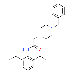 ChemSpider 2D Image | 2-(4-Benzyl-1-piperazinyl)-N-(2,6-diethylphenyl)acetamide | C23H31N3O
